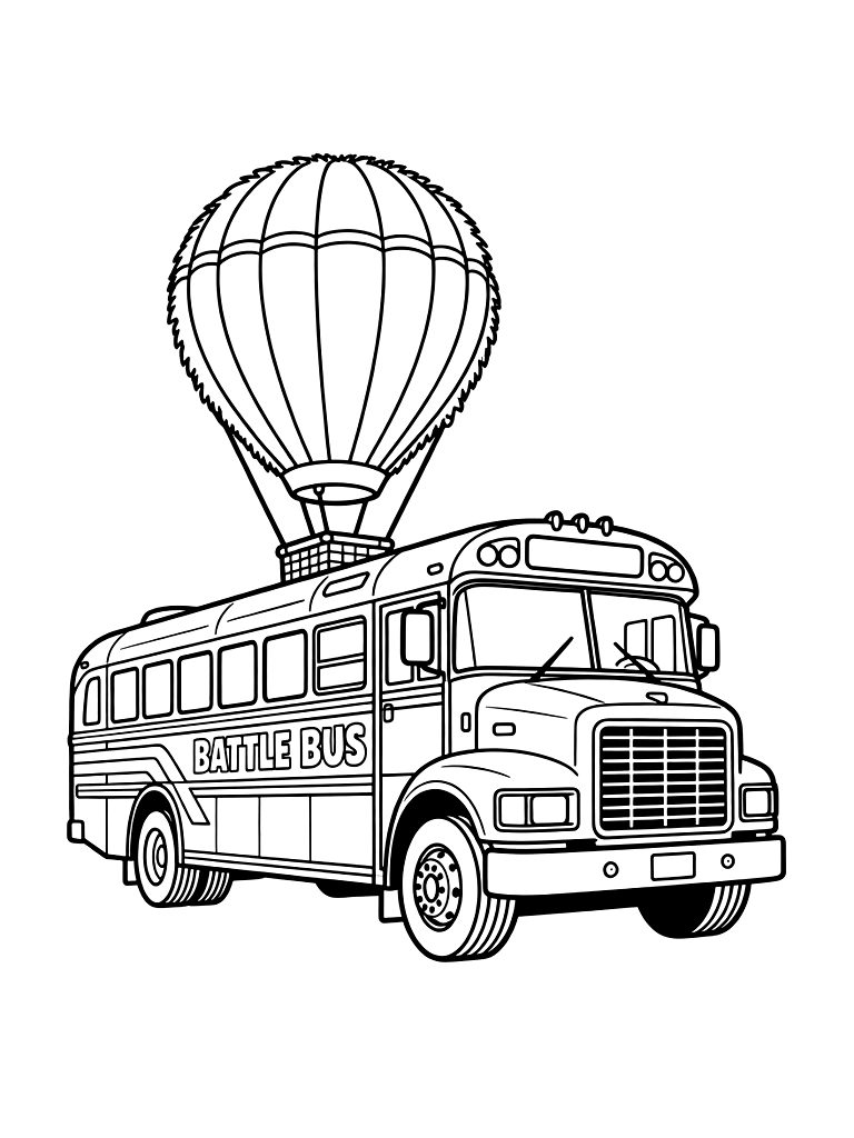 Fortnite Battle Bus Coloring Page