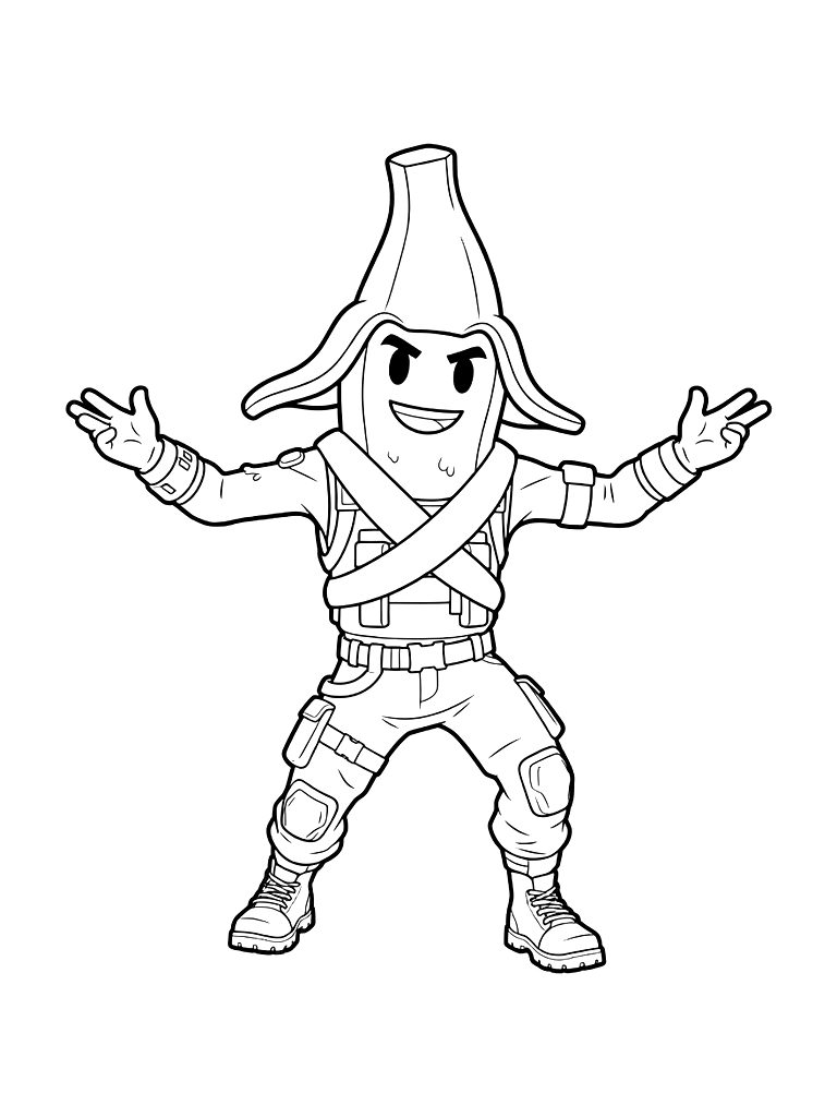 Fortnite Character Doing A Trendy Emote In A Spring Meadow Coloring Page