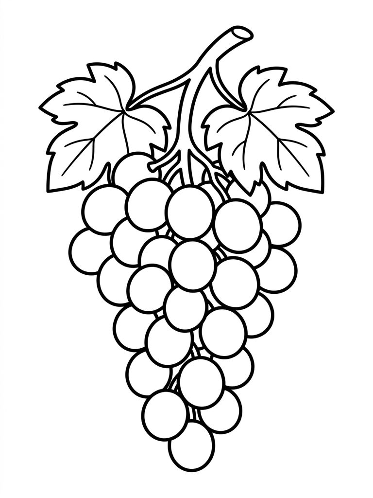 Grape Cluster Coloring Page