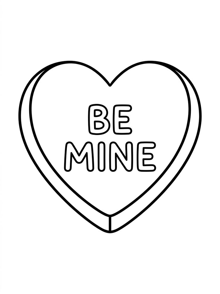 Heart Candy Coloring Page