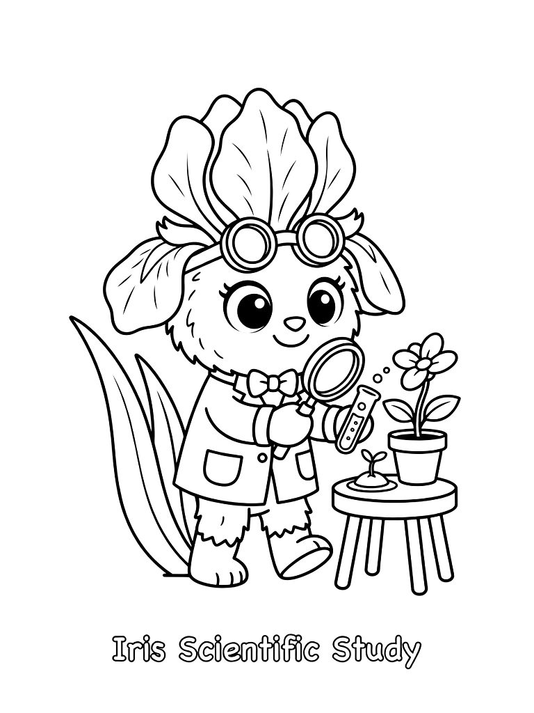 Iris Scientific Study Coloring Page