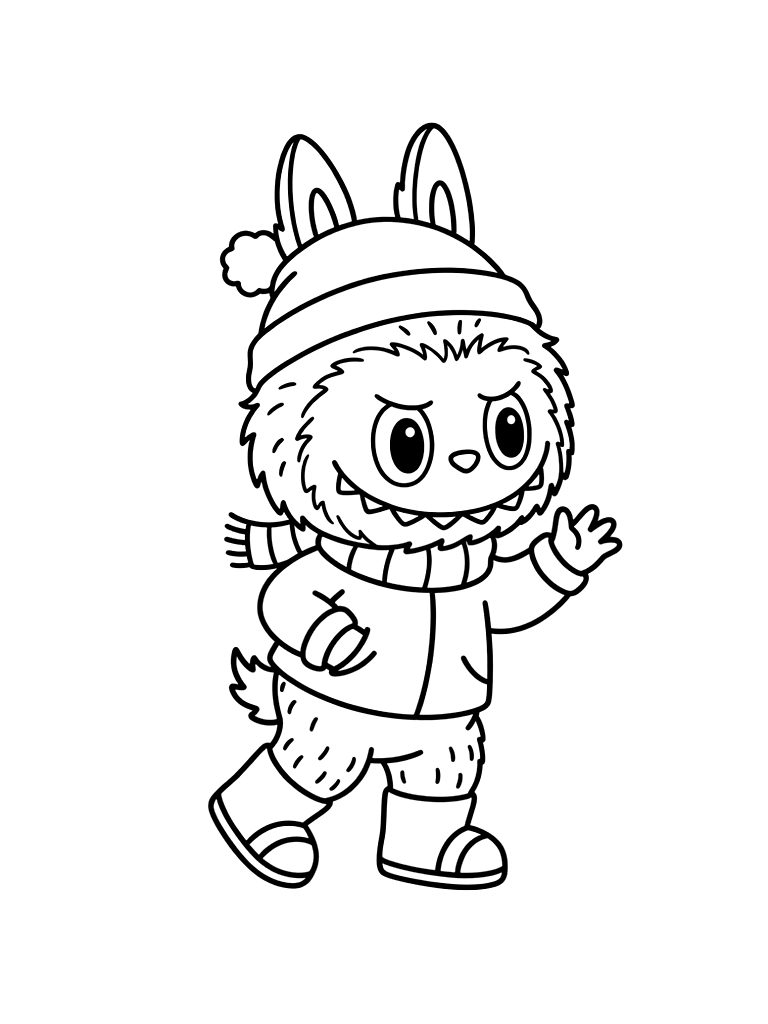 Labubu & Pop Mart Art Toy Aesthetics Coloring Page