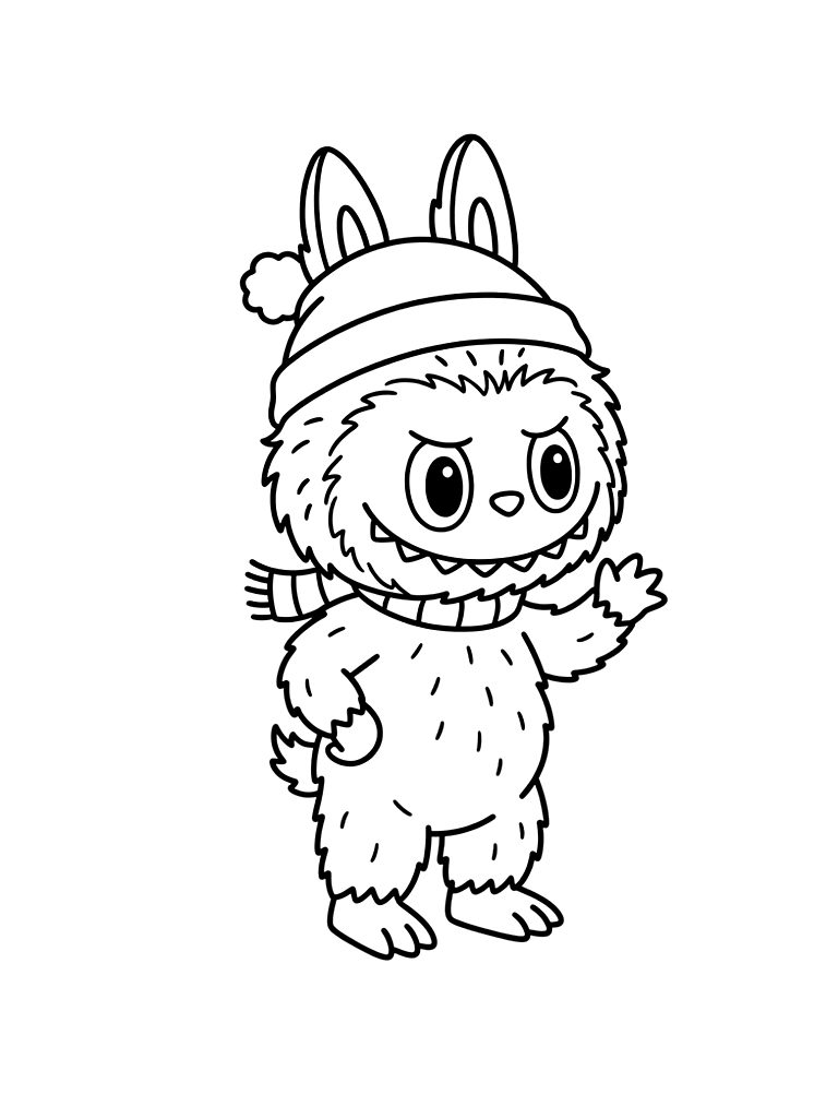 Labubu & Pop Mart Art Toys Coloring Page