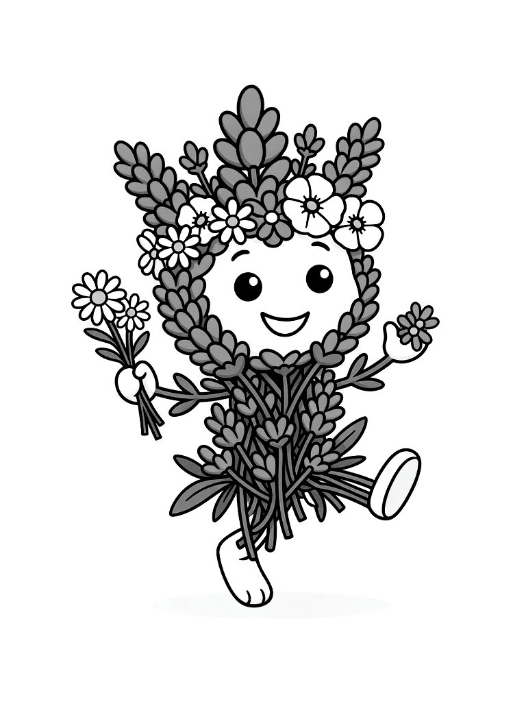Lavender And Wildflower Mix Coloring Page