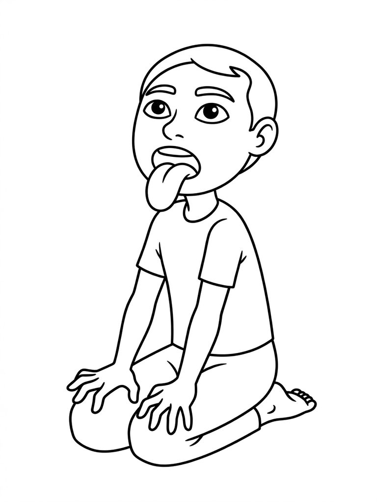 Lion's Breath Pose Coloring Page