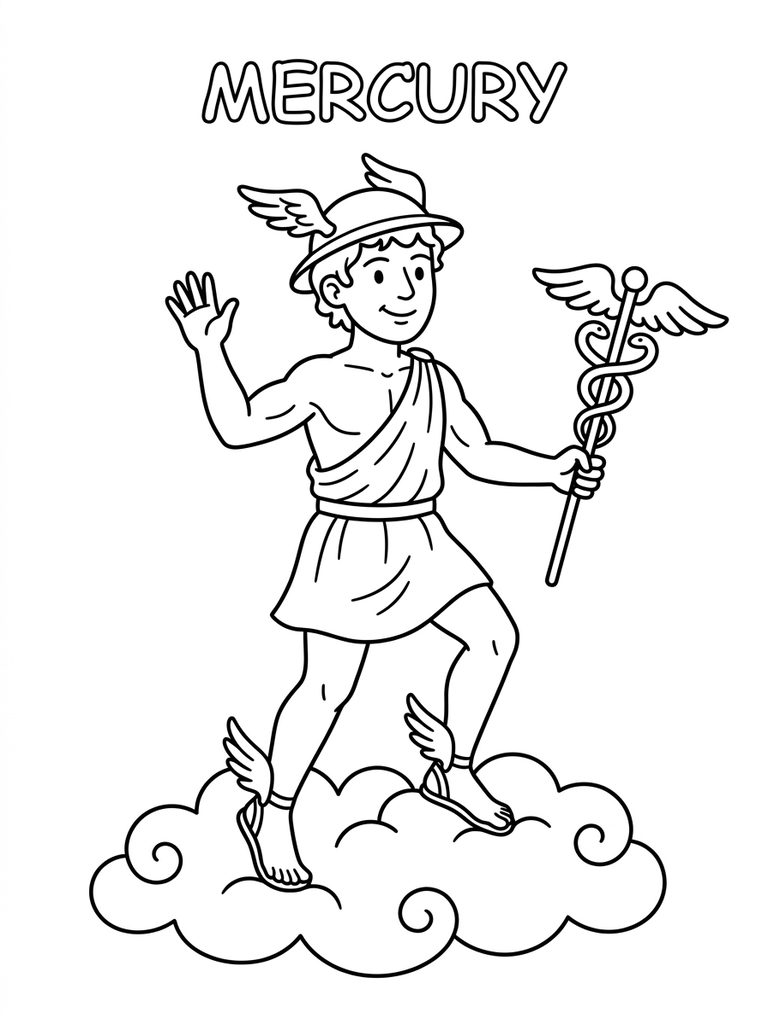 Mercury With Name Coloring Page