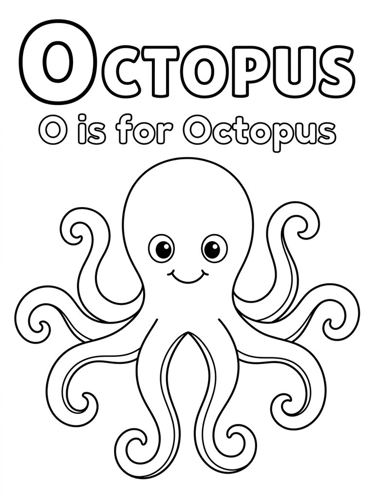 O Is For Octopus Coloring Page