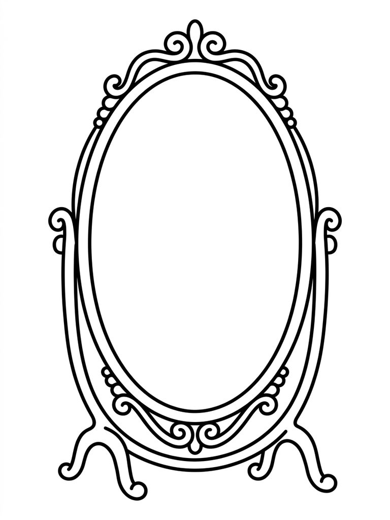 Oval Mirror Coloring Page
