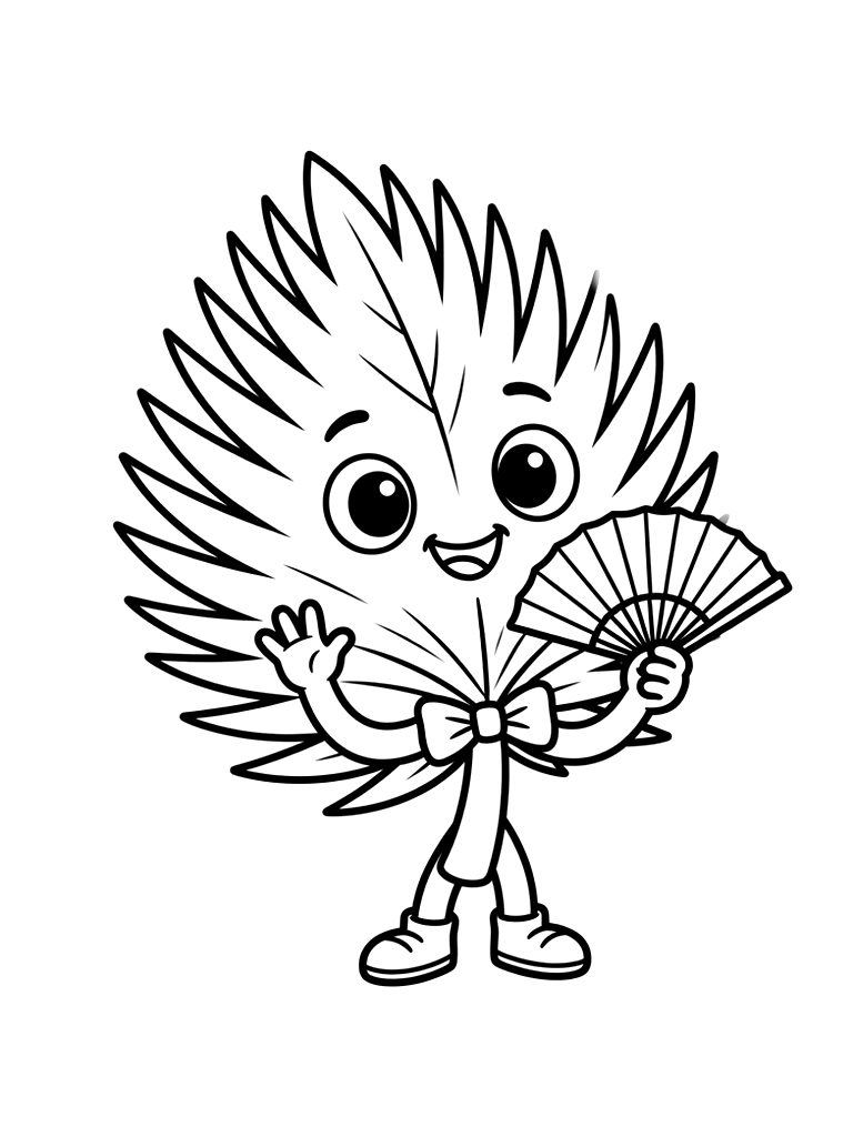 Palm Frond Fan Coloring Page