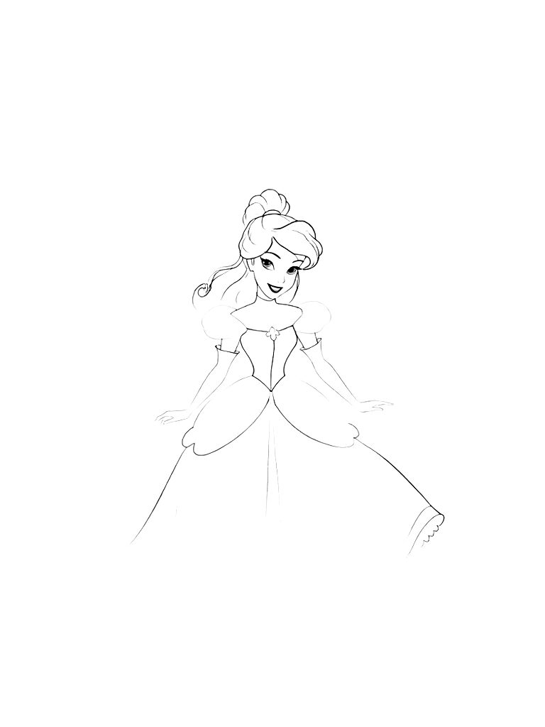 Princess Group Portrait With All Disney Princesses Coloring Page