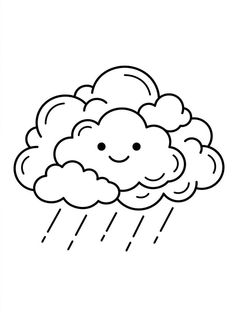 Rain Cloud Formation Coloring Page
