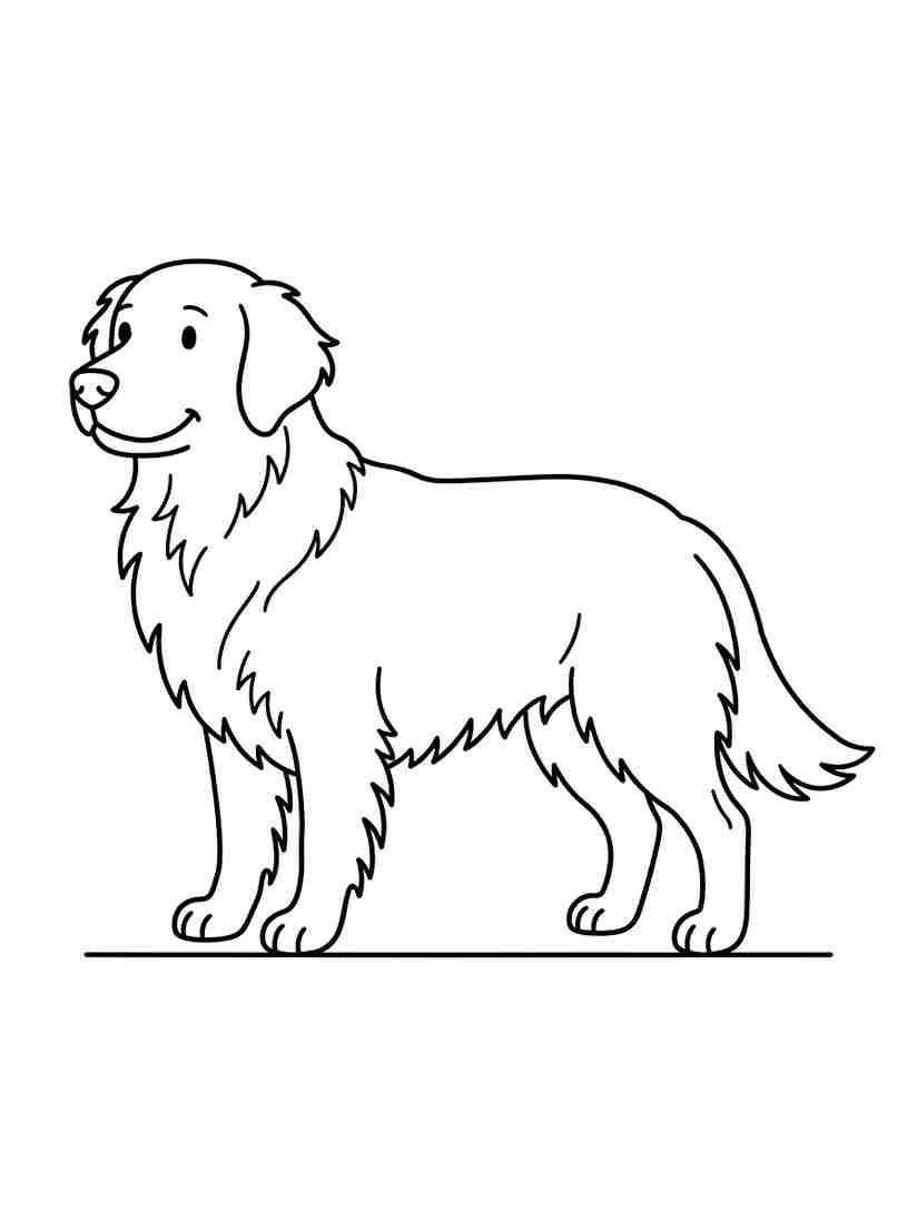 Realistic Dog Coloring Page