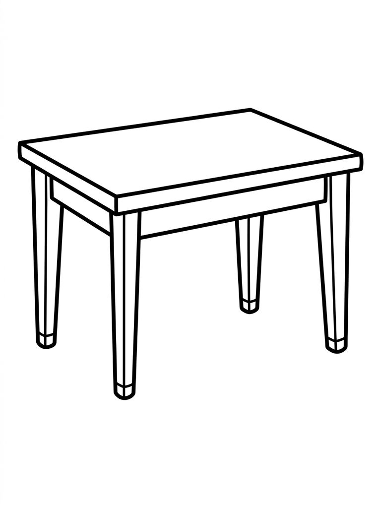 Rectangle Table Coloring Page