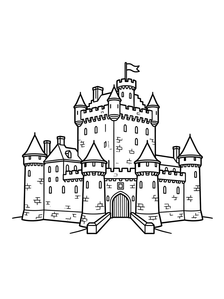 Scottish Highland Castle Coloring Page