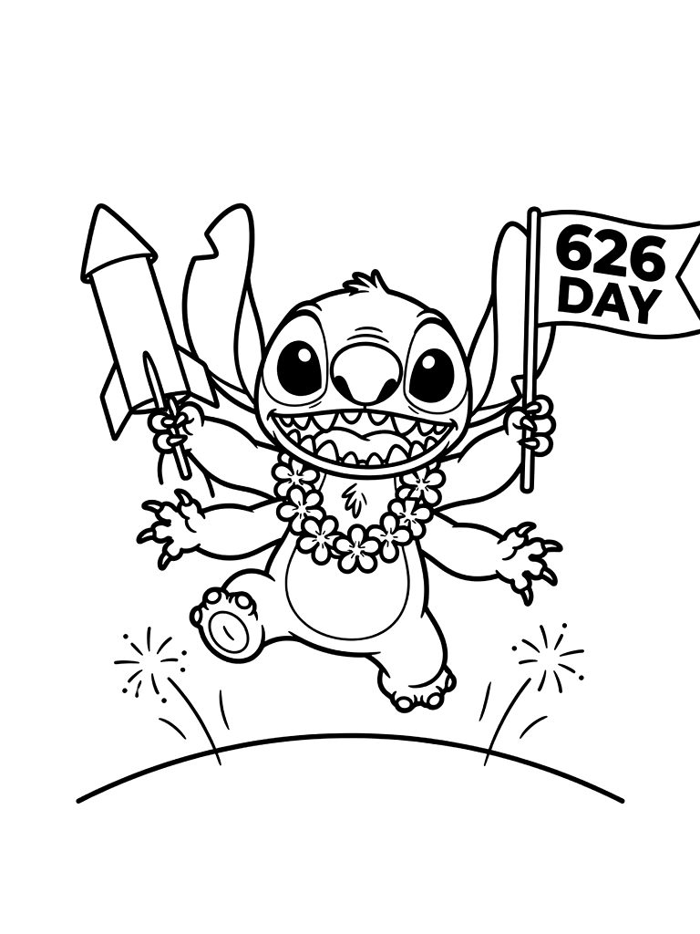 Stitch 626 Day Special Edition Coloring Page