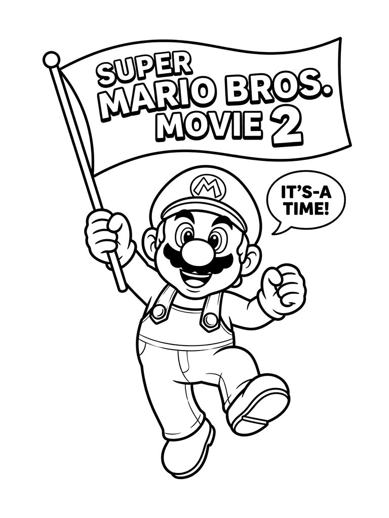 Super Mario Bros. Movie 2 Release Hype Coloring Page