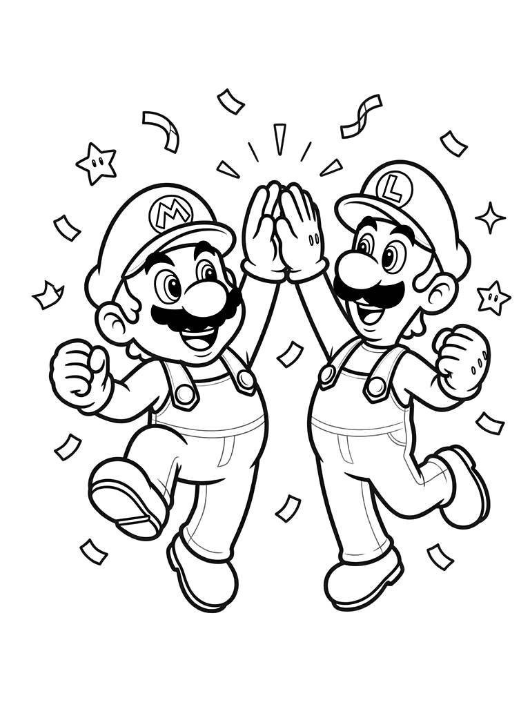 Super Mario Movie 2 Celebration Coloring Page