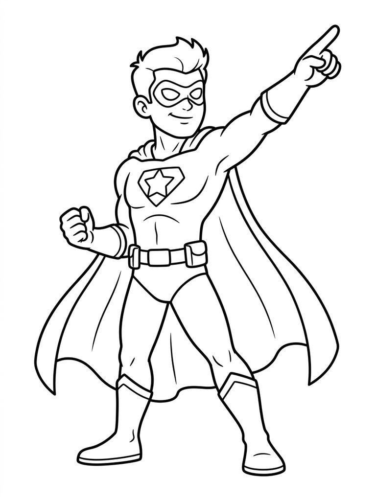 Superhero Action Figure Pose Coloring Page