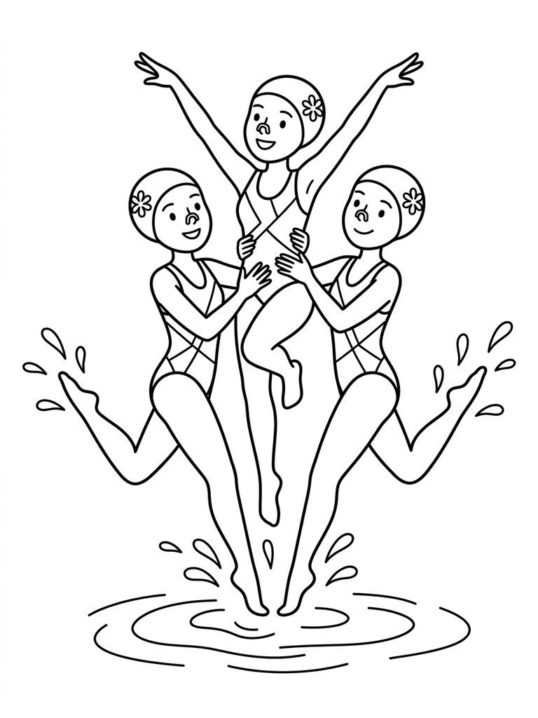 Synchronized Swimming Coloring Page