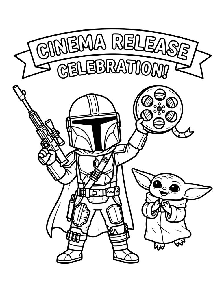 Mandalorian & Grogu Cinema Release Celebration Coloring Page