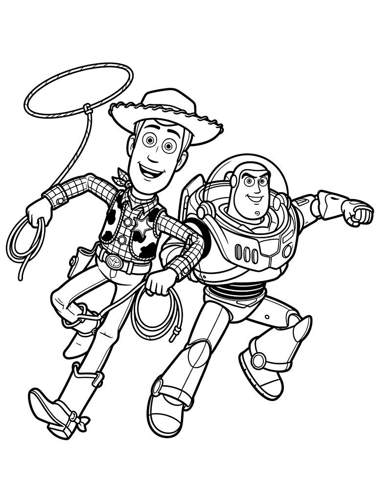 Toy Story 5 Adventure Scenes With Woody And Buzz Coloring Page