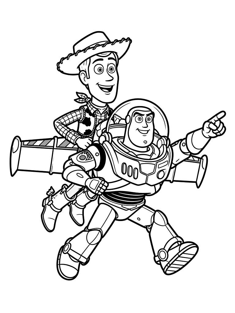 Toy Story 5 Characters & Toys Coloring Page