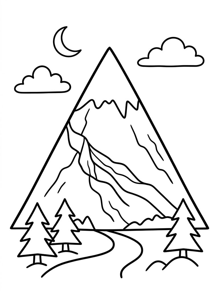 Triangle Mountain Coloring Page