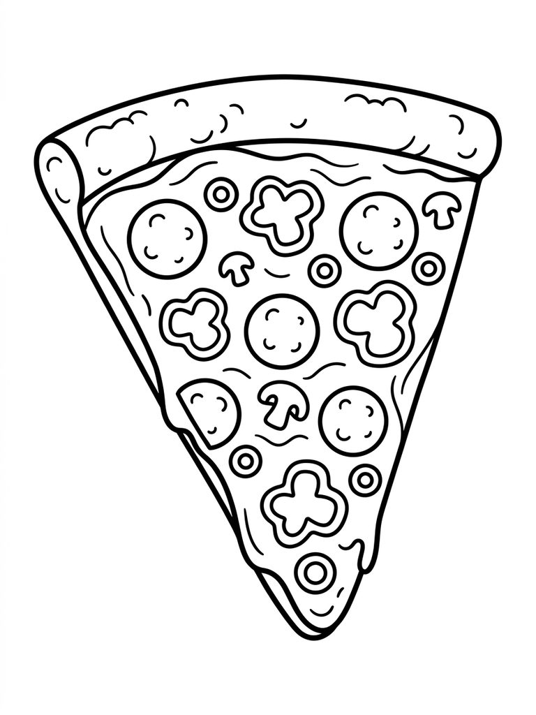 Triangle Pizza Slice Coloring Page