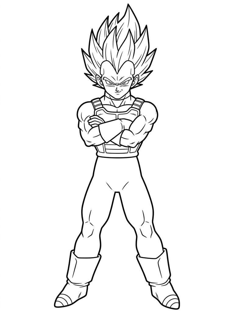 Vegeta Super Saiyan / Proud Pose Coloring Page