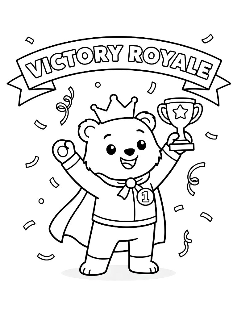 Victory Royale Celebration Coloring Page